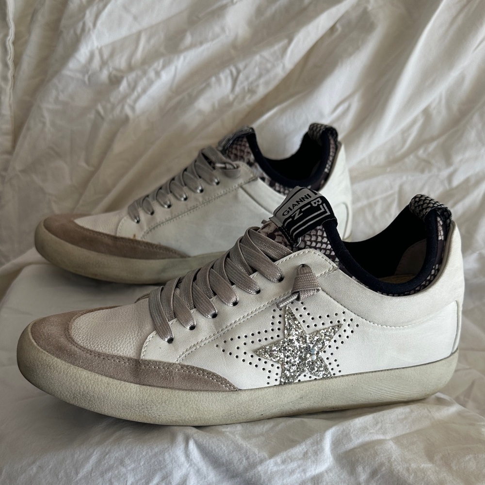 Gianni Bini White and Tan Athletic Shoes